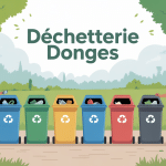 Vue générale déchetterie Donges tri usagers bennes