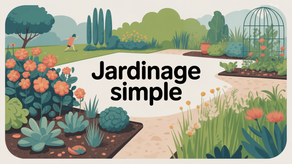 Illustration du concept jardinage simple jardin agréable