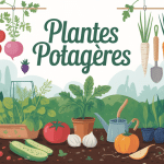 Plante potagère top 7 dans un potager illustré