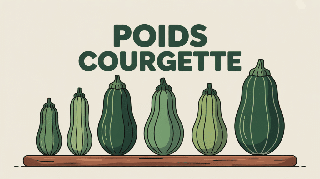 Différentes tailles de courgettes sur balance, poids courgette