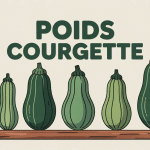 Différentes tailles de courgettes sur balance, poids courgette