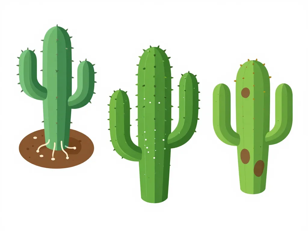 Schéma des principales maladies du cactus et parasites