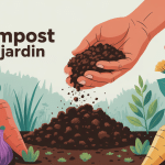 Quand mettre du compost dans le jardin, main répandant compost, ambiance printemps et automne