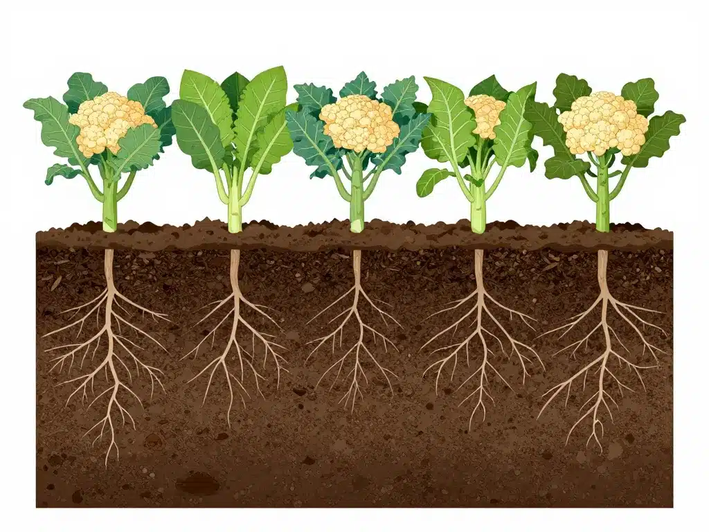 Schéma sol fertile et espacement quand planter les choux fleurs