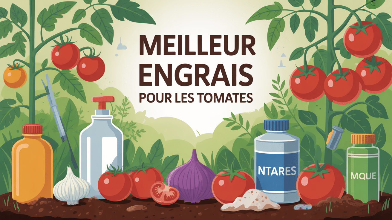 Quel est le meilleur engrais pour les tomates ? Illustration de plusieurs engrais et plants de tomates