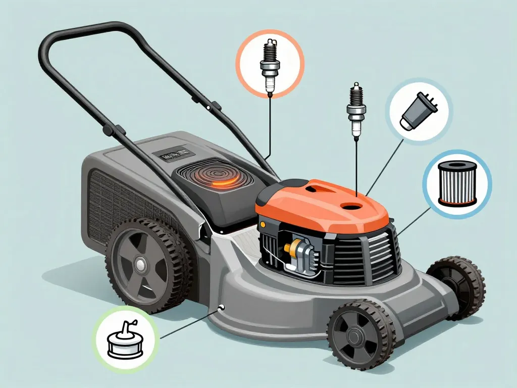 Schéma pannes tondeuse cale à chaud et ne démarre plus