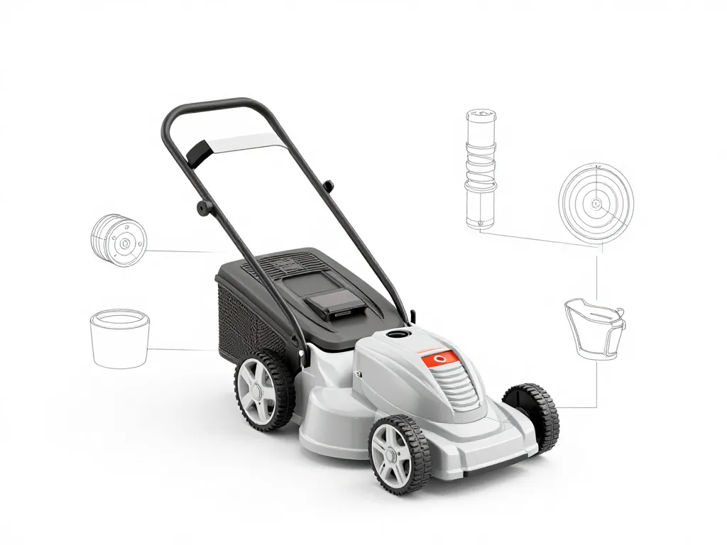 Schéma éclaté tondeuse Wolf PBT 46 vue détaillée