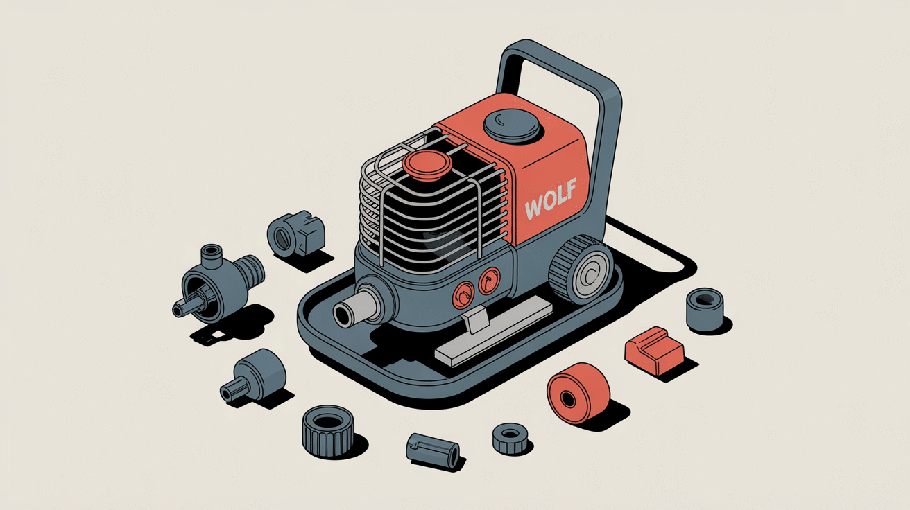 Schéma éclaté tondeuse Wolf PBT 46 vue centrale