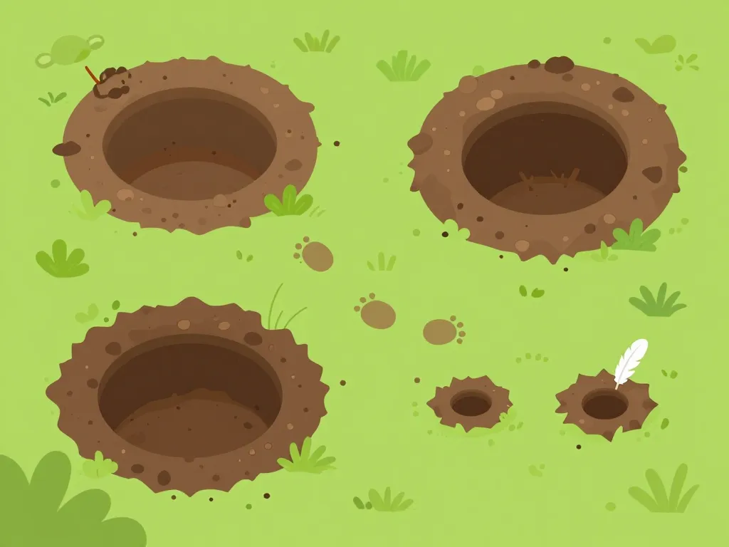 Trou dans le jardin quel animal illustration identification