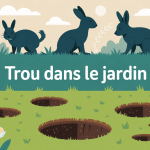 Trou dans le jardin quel animal illustration vectorielle pédagogique