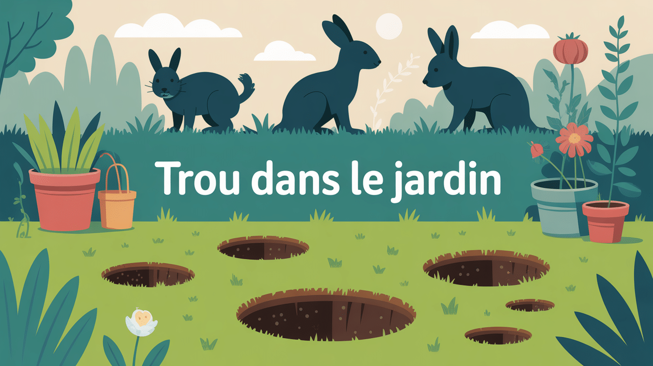 Trou dans le jardin quel animal illustration vectorielle pédagogique