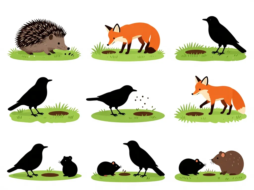 Animaux responsables des trous dans le jardin sans monticule