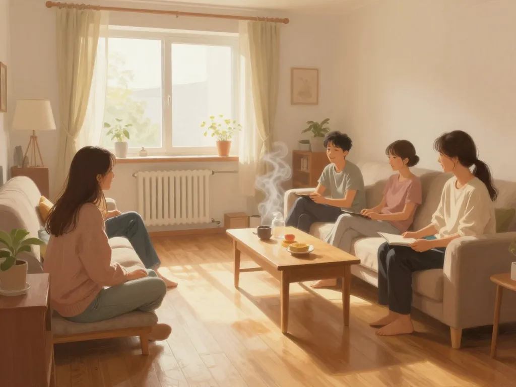 confort thermique chauffage par le sol gaz salon