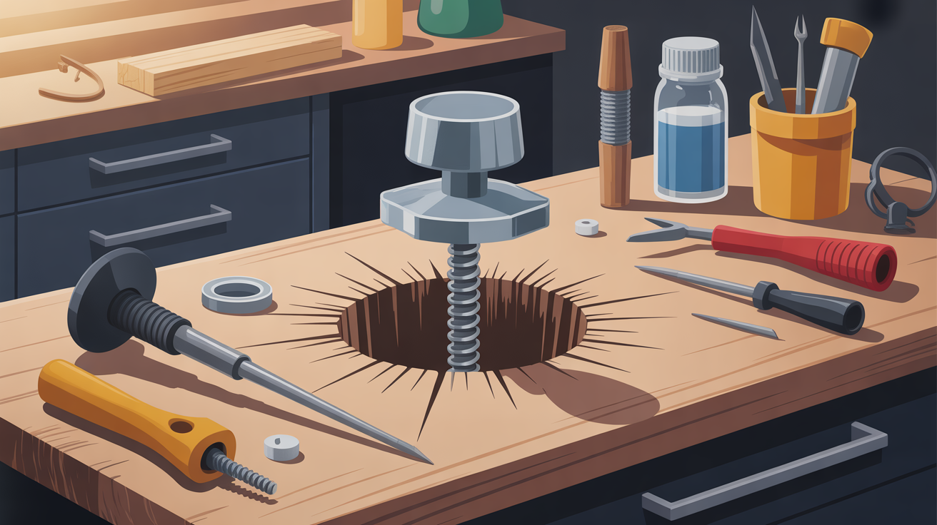 Illustration réparation comment serrer une vis qui tourne dans le vide bois