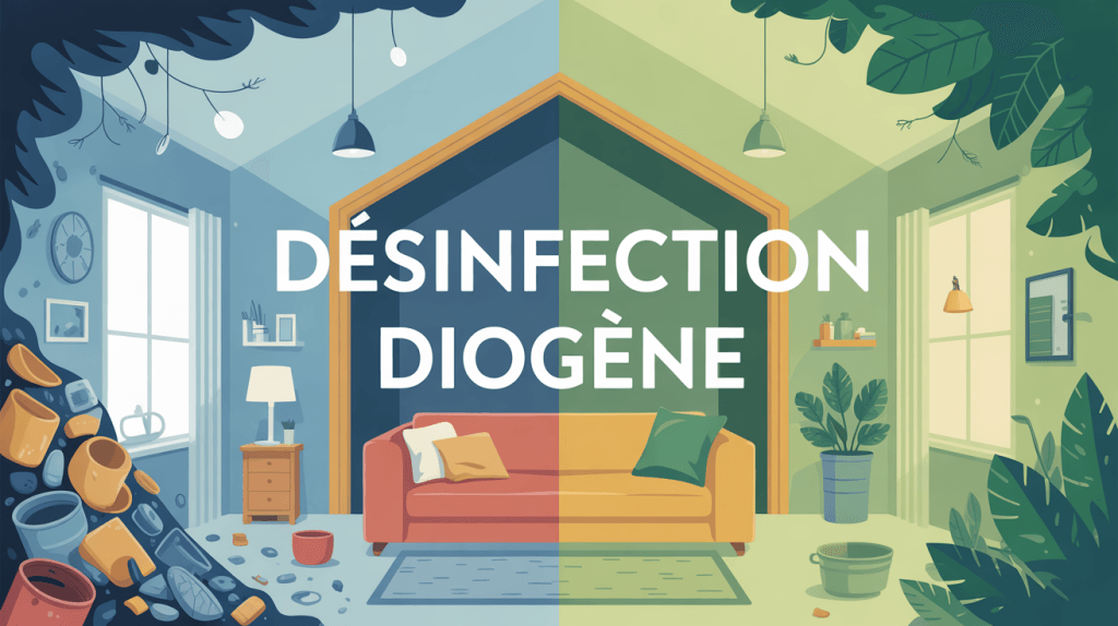 Illustration processus desinfection diogene avant apres