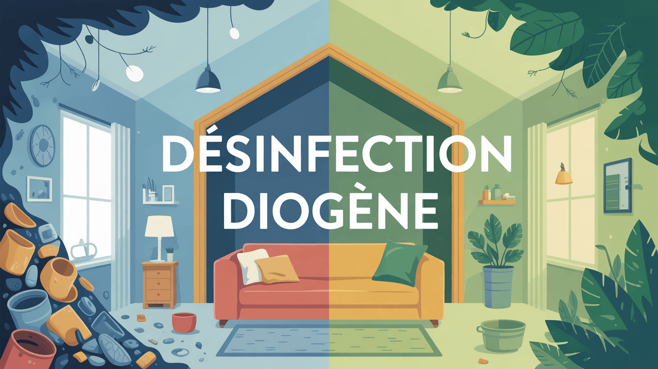 Illustration processus desinfection diogene avant apres