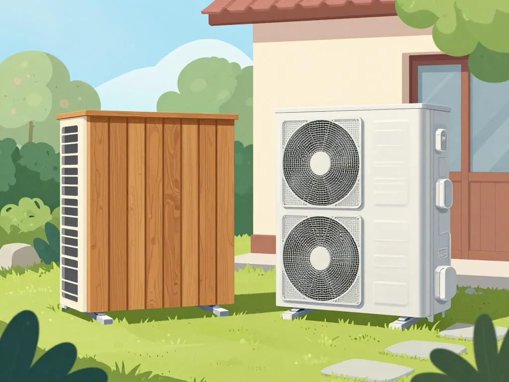 fabriquer un cache pompe à chaleur comparaison bois métal