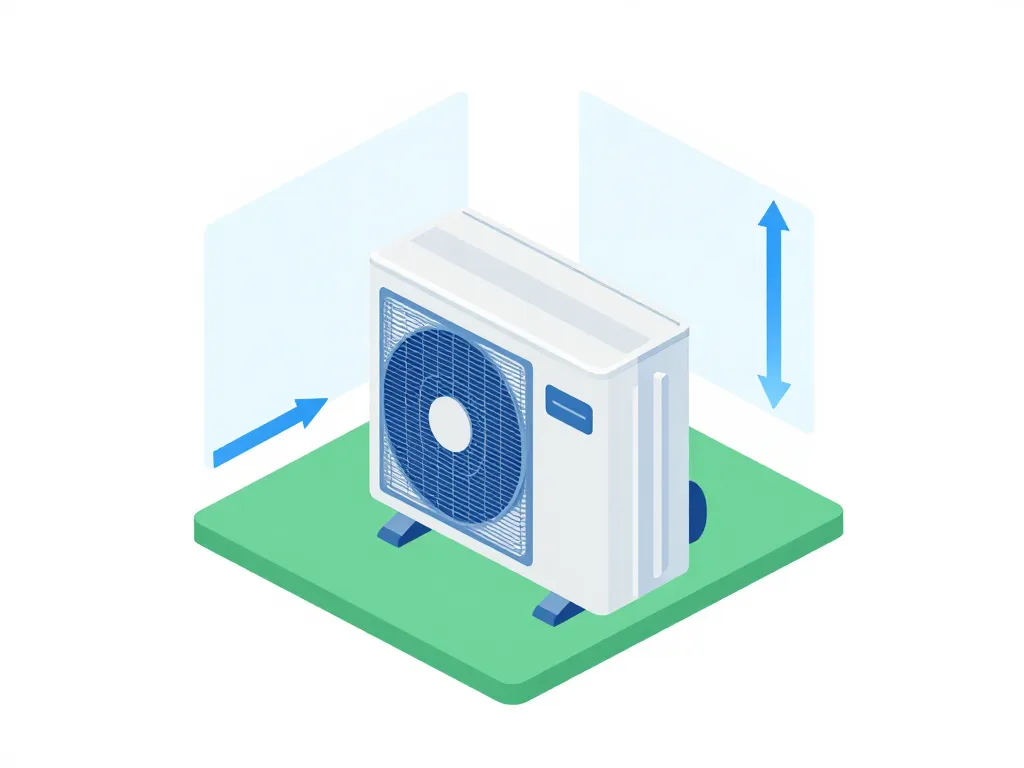 fabriquer un cache pompe à chaleur concept diagram distances