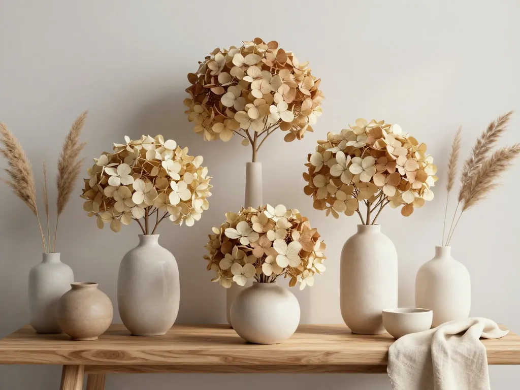 idées décoration hortensia comment les faire secher vase moderne