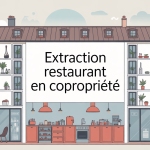 installation extraction restaurant dans copropriété illustration immeuble