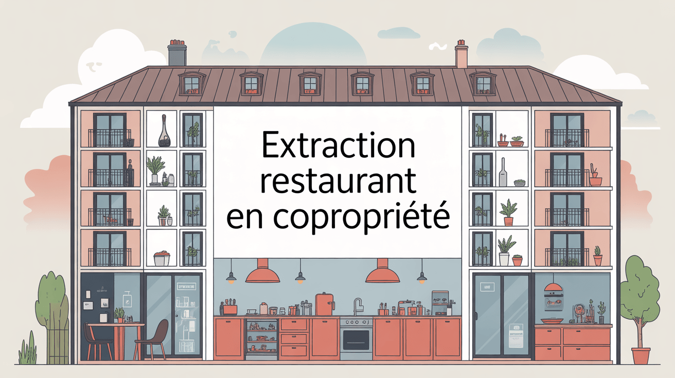 installation extraction restaurant dans copropriété illustration immeuble