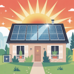 illustration moderne kit solaire autoconsommation 6000w avec batterie maison