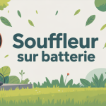meilleur souffleur sur batterie illustré dans un jardin moderne