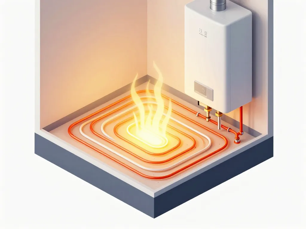 diagramme fonctionnement chauffage par le sol gaz