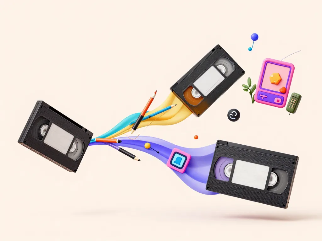 Seconde vie upcycling recyclage VHS cassettes image