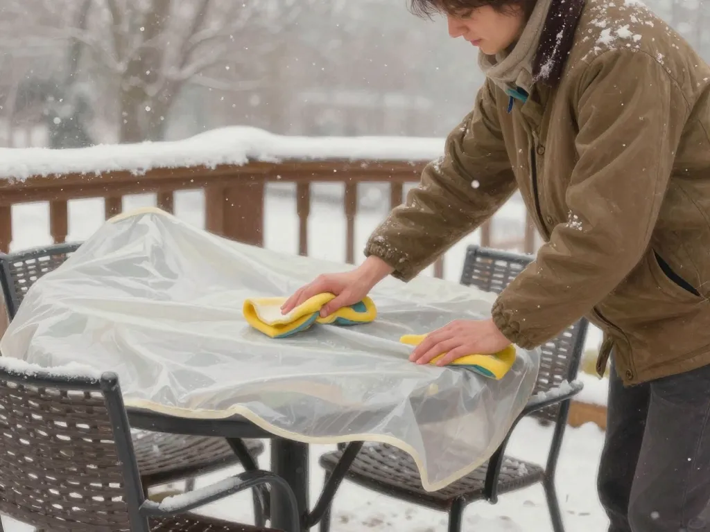 Entretien d'un salon de jardin qui peut rester dehors l'hiver en hiver