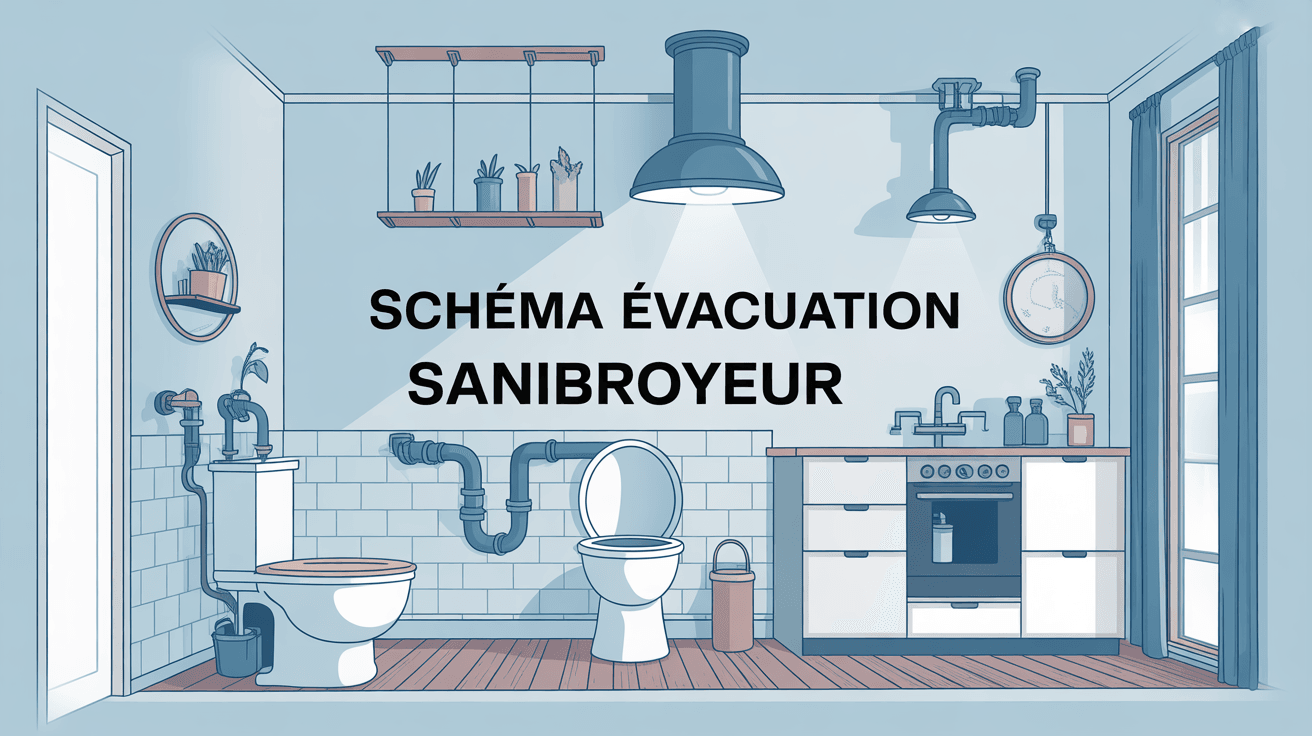 illustration schema evacuation sanibroyeur coupe maison