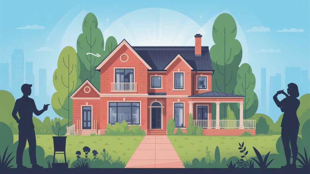 Illustration surélévation maison et voisinage transformation