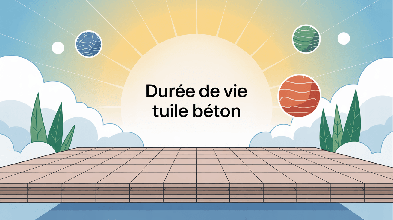 Illustration tuile béton durée de vie sur toiture