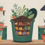 vue composteur cuisine avec vers de terre compost actifs