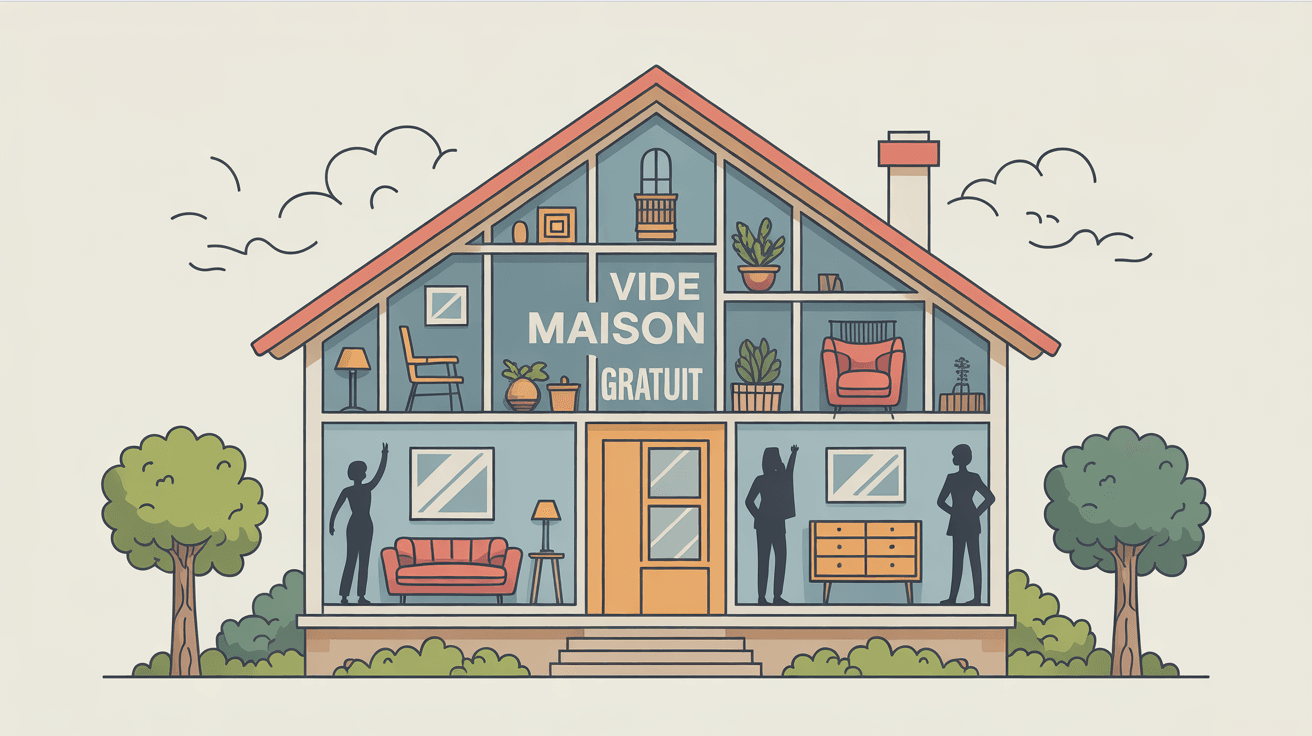 illustration conceptuelle vide maison gratuit, ambiance positive