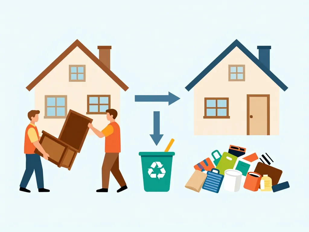 Schéma vider une maison gratuitement, tri objets de valeur, professionnels