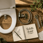 Bidet toilet bidet, accessoires et outils sur plateau