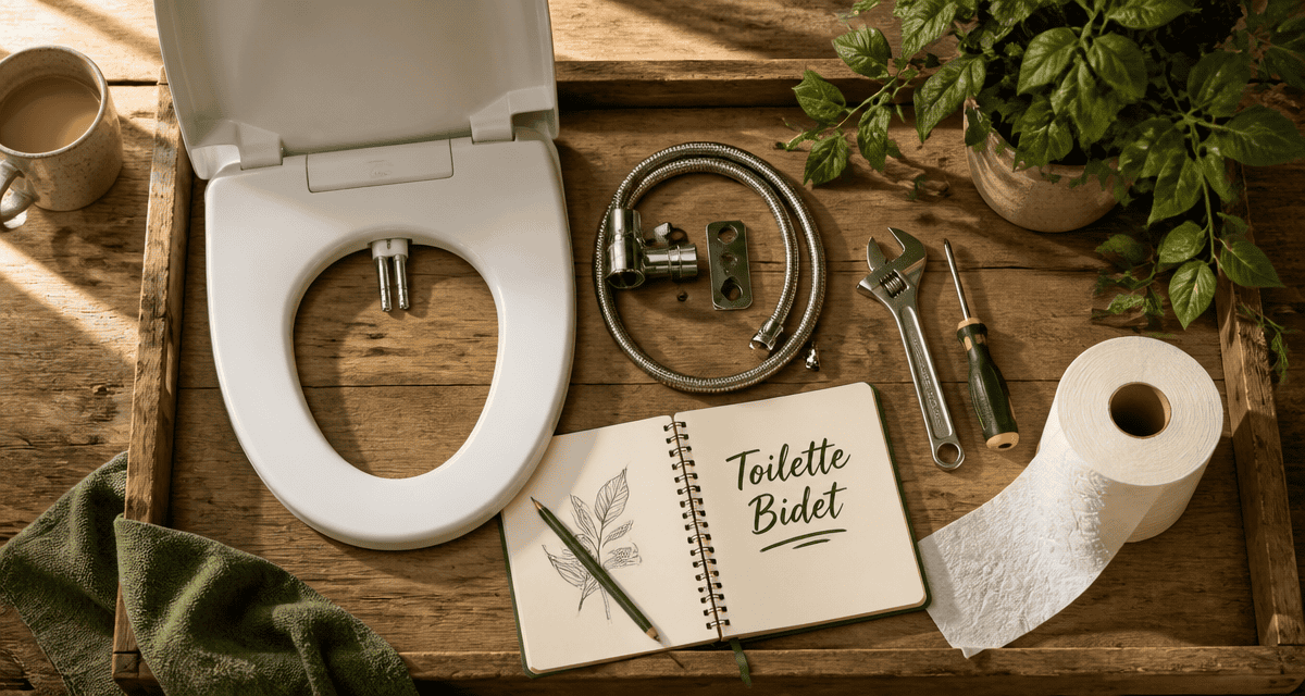 Bidet toilet bidet, accessoires et outils sur plateau