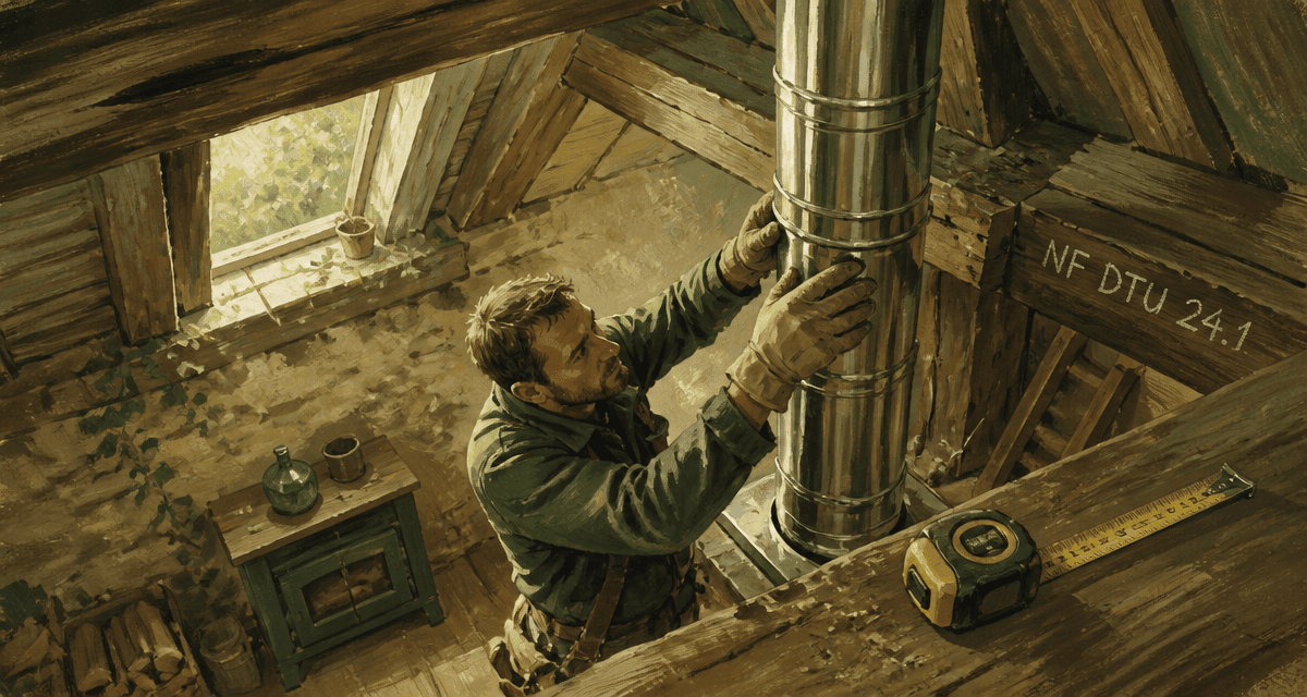 artisan installe conduit fumée dtu 24.1