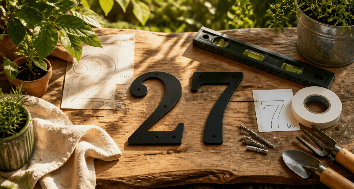 numero de maison design aluminium sur planche bois atelier