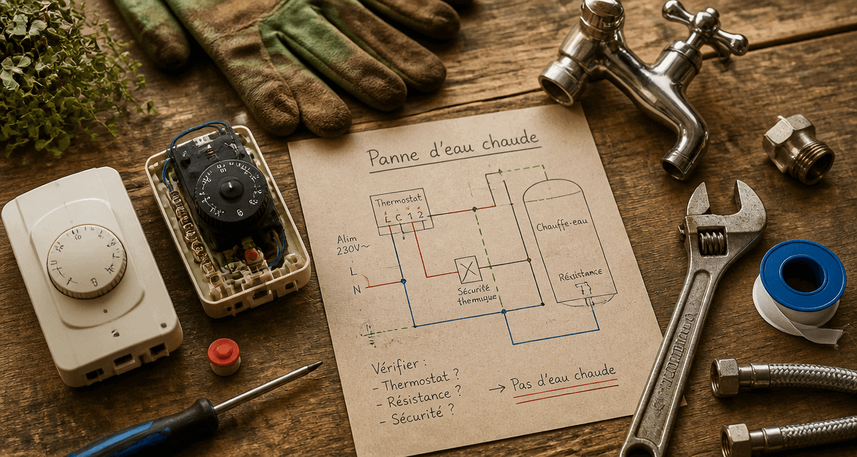 plus d eau chaude thermostat outils panne