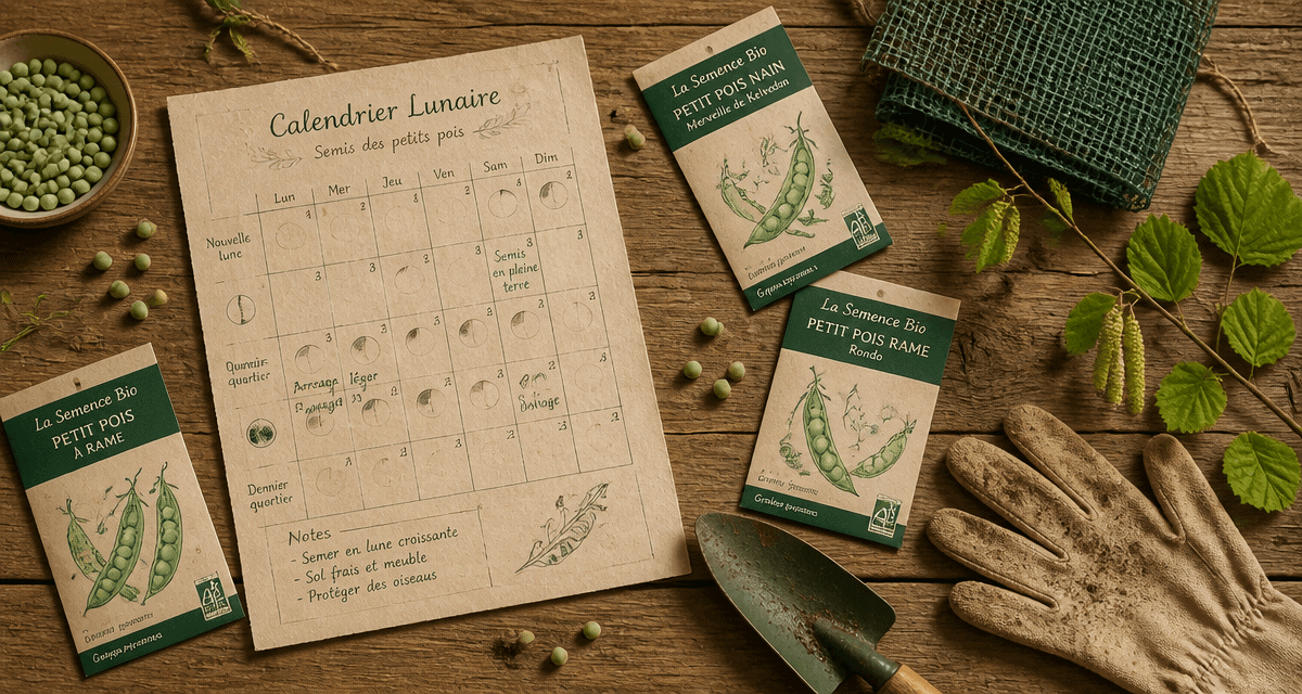 quand semer les petit pois avec la lune, graines, calendrier et outils