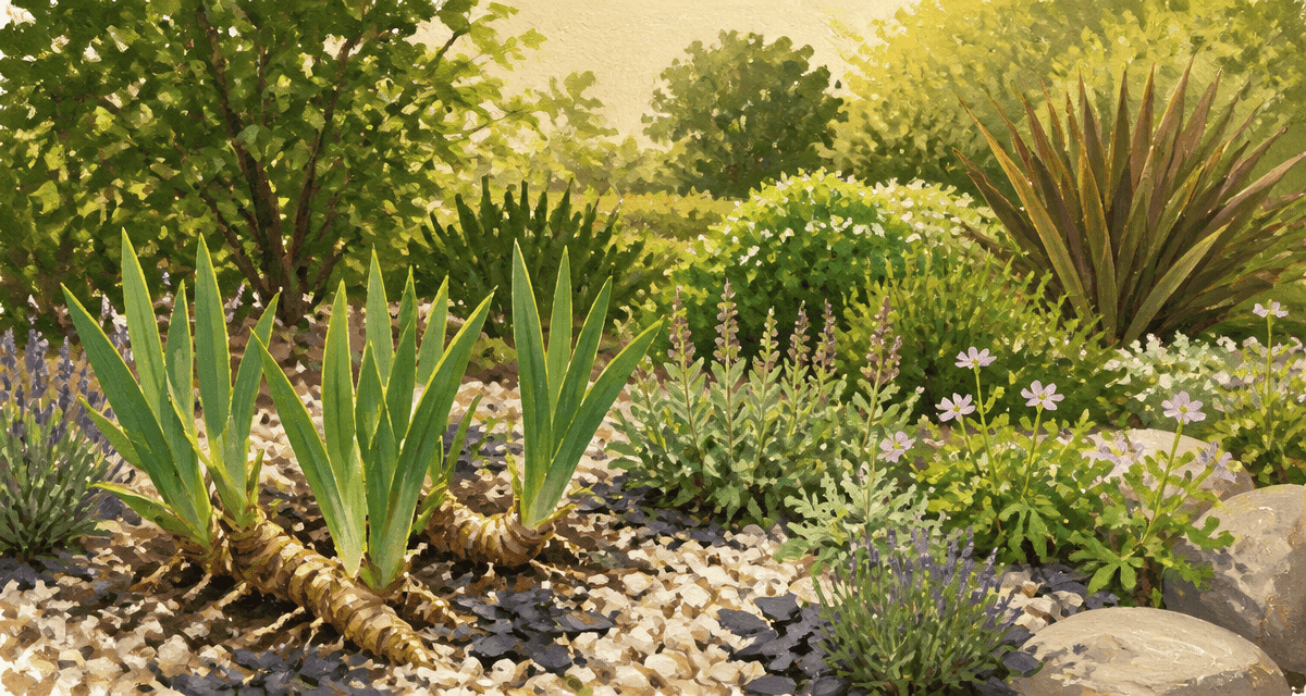 Que mettre au pied des iris, plantes compagnes et paillis
