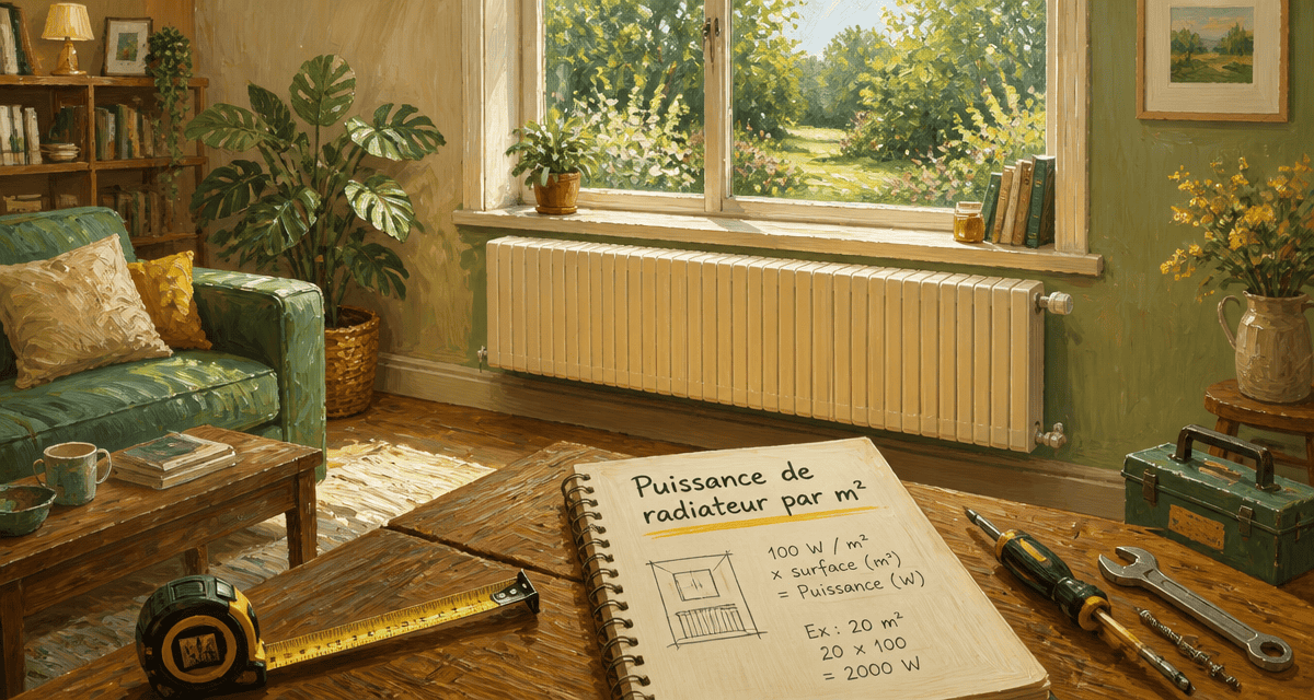 quelle puissance radiateur par m2 sous fenêtre salon