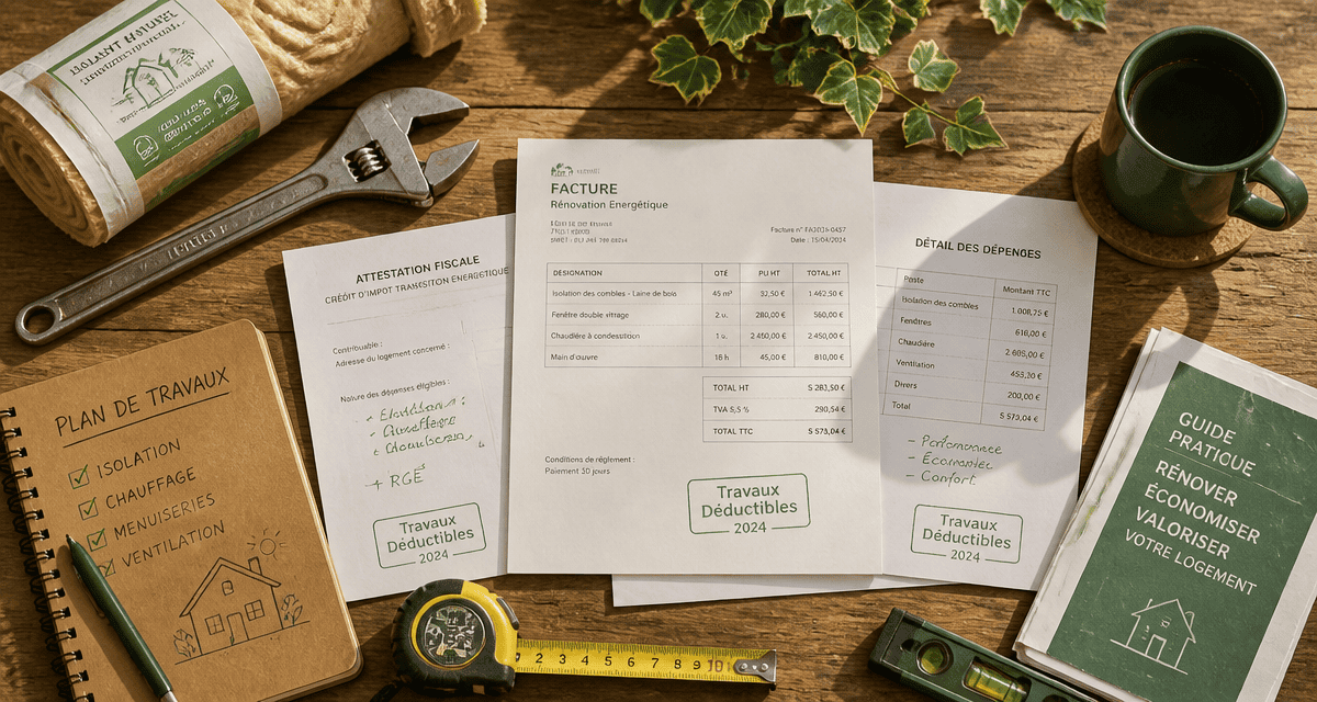 travaux déductibles impôts résidence principale 2024 factures outils
