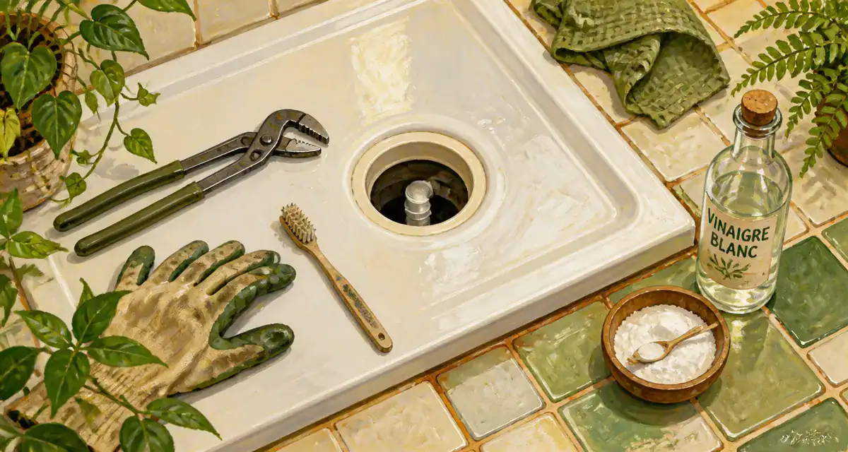 deboucher la douche avec outils et produits naturels