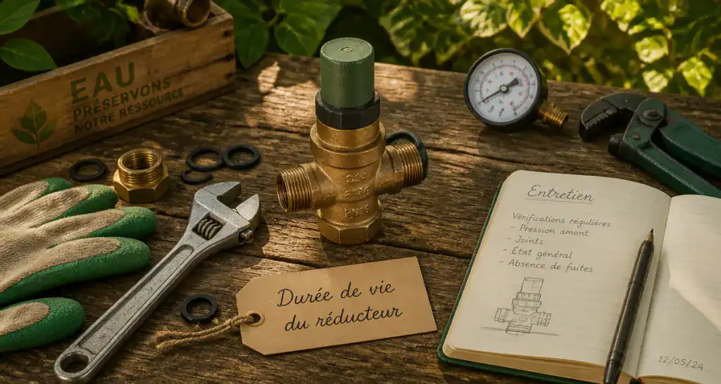 duree de vie d'un reducteur de pression d'eau, reducteur en laiton sur etabli
