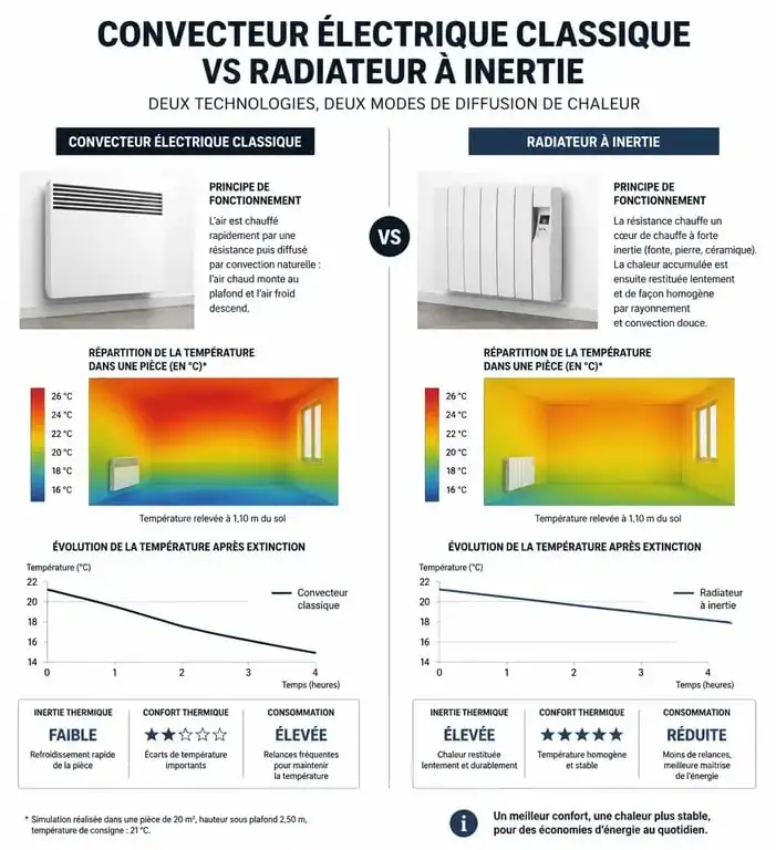 Comparaison de la diffusion de chaleur : radiateur à inertie consommation et efficacité énergétique