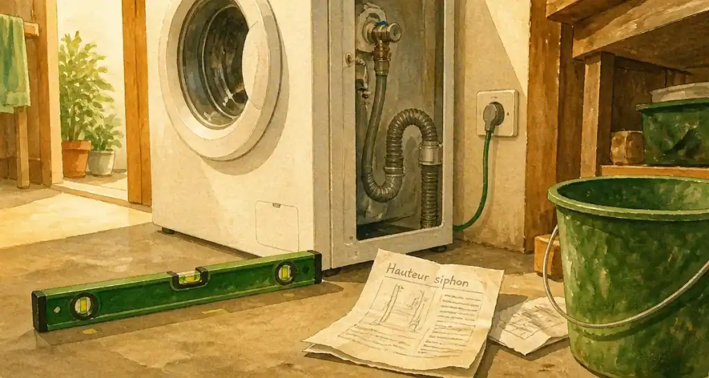 Lave linge branchement : hauteur d’évacuation siphon