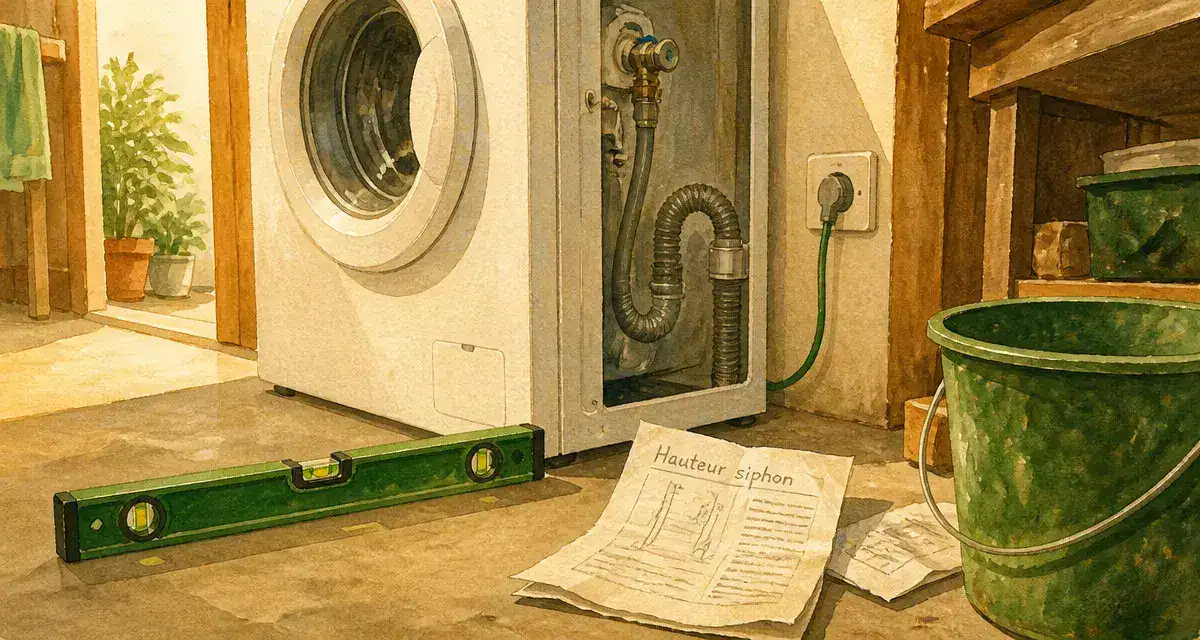 Lave linge branchement : hauteur d’évacuation siphon